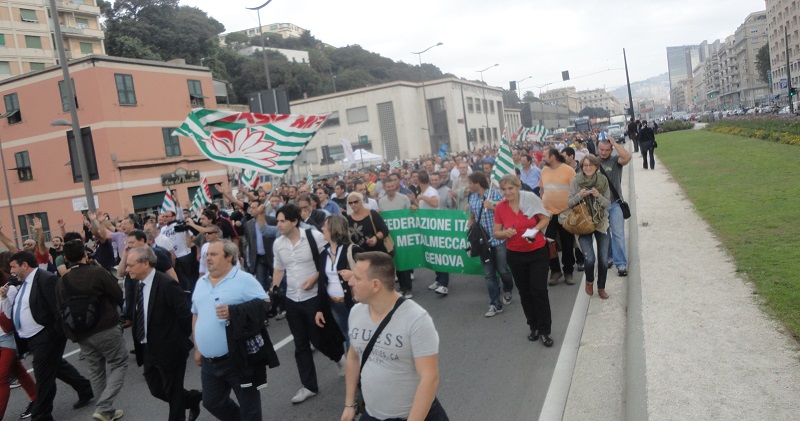 Manifestazione Fim e Uilm