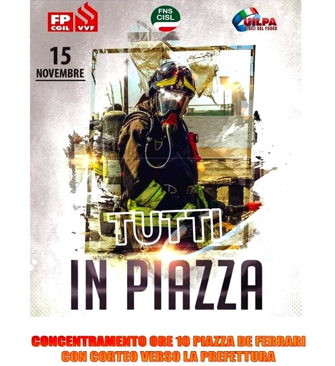 Vigili del fuoco manifestazione 15 novembre 2019